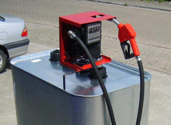 Dubbelwandige verzinkte mazouttank van 1000 liter met 220V pomp (voor diesel)