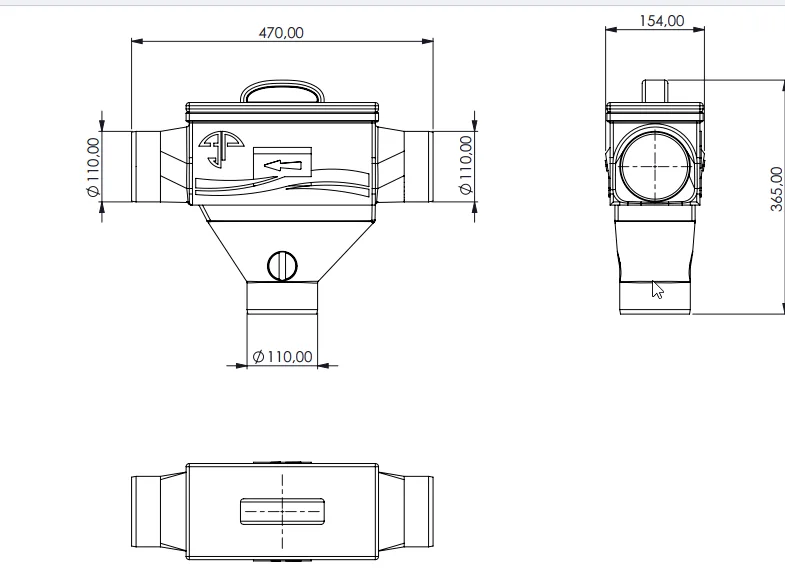 In te bouwen regenwaterfilter ZWART