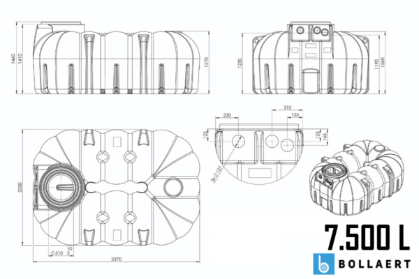 regenwaterput-7500L-technische-tekening