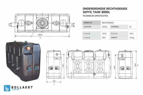 technische_tekening_ondergrondse_ronde_septic_tank_3000l