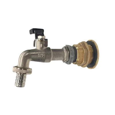 Vorstbestendige kraan 1/2" + Messing flens met schroefdraad binnen (3/4") & buiten (1" ) (-15°C) toebehoren-waterbg-messing-flens-met-kraan-vorstvrij-list